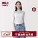 MUJI  女式 萊賽爾輕薄高領(lǐng)長(cháng)袖T恤女士女款26年春季新品 打底衫 米白色 M （160/84A）