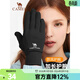 駱駝（CAMEL）駱駝?dòng)|屏手套男女運動(dòng)秋冬天薄款騎行防寒加絨保暖手套 【薄絨內里】墨黑，A1W3GZ103 M