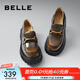 百麗（Belle）時(shí)尚百搭JK樂(lè )福鞋女商場(chǎng)同款厚底舒適牛皮小皮鞋單鞋BMM28AA4 棕色 36