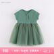 馬克珍妮女童薄款針織網(wǎng)紗連衣裙 寶寶公主裙夏裝新款裙子550866  綠色【220808】 80 建議身高73-80cm