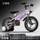 鳳凰兒童自行車(chē)男女小孩初學(xué)腳踏車(chē)鎂合金輔助輪自行車(chē) 法拉利山地車(chē) 一體輪雙碟剎云煙紫+車(chē)燈 16寸【適合105-140cm】
