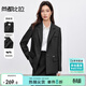 尚都比拉2025年春秋西裝外套女氣質(zhì)通勤一?？劢饘贅思倏诖鞣?黑色  L 