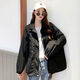 馨顏春秋外套女韓版ins寬松原宿風(fēng)復古港味長(cháng)袖學(xué)生2026新款夾克風(fēng)衣 黑色(單層)  M 建議95-105斤