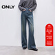 ONLY2025冬季新款做舊復古水洗寬松約克線(xiàn)剪裁直筒牛仔褲女|125432036 J35 510洗水牛仔藍 L L標準褲長(cháng)