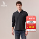 哈吉斯（HAZZYS）男裝 秋季翻領(lǐng)T恤純色男上衣長(cháng)袖polo衫男ABTZE0CCE01 深灰色CC L （175/96A 48）