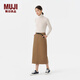 MUJI女式 絲光斜紋 窄裙  長(cháng)半身裙女冬季款裙子 BEY02C4A 深米色 M (160/66A)
