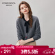 科蒙博卡2025秋冬新款?lèi)?ài)心紐扣100%羊毛衫女加厚開(kāi)衫外套針織上衣 碳灰色 M