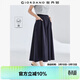 佐丹奴山系裙褲女純棉高腰闊腿褲口袋松緊腰薄款七分褲女05424302