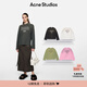 Acne Studios【12期免息】男女同款做舊1996印花寬松落肩長(cháng)袖T恤 淡黑色 XS -女 / XXS-男