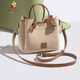 稻草人女包手提斜挎包2026新款大容量單肩包小包托特包百搭通勤水桶包 杏色23/20*10*17.5cm（現貨速發(fā)）