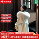 創(chuàng  )意女郎;CREATIVITY-GIRL白色雙面羊毛呢子大衣女2025秋冬新款高級感連帽狐貍毛斗篷外套 米白色 【短款】 S 適合105-115斤