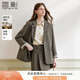 香影老錢(qián)風(fēng)咖色西裝外套女2026春季新款含羊毛單排扣通勤正肩西服 咖色 L 165/88A/110-125斤