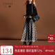三彩2025冬季新款格紋半身裙松緊腰A字裙長(cháng)裙簡(jiǎn)約M 黑米格紋 M 160/68A