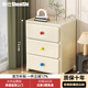 帥仕（shuaishi）臥室床頭柜子小型床頭置物柜多層收納極窄儲物柜家用抽屜式小桌子 一體免安裝【三層】50寬71高【含支架及萬(wàn)向輪】