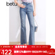 百圖betu女裝夏季新款牛仔褲ins風(fēng)高腰大長(cháng)腿喇叭牛仔褲女2403T91 牛仔色 XS