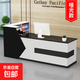 復古收銀臺柜臺桌服裝店轉角超市便利店小型店鋪前臺吧臺簡(jiǎn)約現代 白色+黑色[啞光免漆] 100x90x75cm