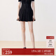 VEROMODA半身裙2025新款高腰A擺有襯褲綁帶短裙子 黑牛仔色 M