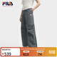 斐樂(lè ) 韓素希同款|斐樂(lè )官方女裝小狐貍梭織長(cháng)褲2025夏季新款時(shí)尚收口褲 綠木灰-DY L 170/70A/L