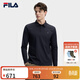 FILA 斐樂(lè )官方男子針織長(cháng)袖POLO衫2026春季新款簡(jiǎn)約基礎防曬上衣 傳奇藍-NV 2XL 185/104A/XXL