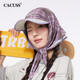 CACUSS帽子女春夏頭巾帽戶(hù)外空頂帽綁帶遮陽(yáng)鴨舌帽格子滑板帽女 莓果