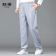 樸祺夏季薄款男士運動(dòng)褲男款松緊腰加肥加大寬松彈力高腰針織褲衛褲棉 淺灰色 【夏季薄款】 2XL 碼2尺5-2尺6腰圍
