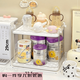 馳諾奶瓶置物架寶寶奶粉餐具瀝水收納盒桌面嬰兒用品喂養臺輔食置物架 二層透白2大+2瀝水盤(pán)