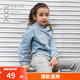 可歐可優(yōu)OKOU麗家寶貝春秋款童裝兒童衛衣女童長(cháng)袖連帽衛衣 灰藍色 90