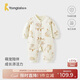 童泰（TONGTAI）嬰兒連體衣秋冬季純棉夾棉寶寶衣服新生兒棉哈衣爬服黃色73cm