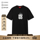 BOSS25春夏新品 男士HUGO系列棉質(zhì)圓領(lǐng)短袖T恤男裝禮物男50535363 001 黑色煙霧效果堆疊徽標 M