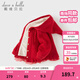 戴維貝拉（DAVE＆BELLA）兒童毛衣外套冬裝新款女童加絨帽針織衫女寶寶外衣小童上衣 紅色【現貨】 120 cm（建議身高110-120cm）