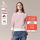 哈吉斯（HAZZYS）女裝 秋款女士條紋青春活力休閑衛衣女ABTSE0BCX08 紅色RD M (160/84A 38)