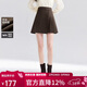 秋水伊人氣質(zhì)高腰小A短裙2025冬季新款女設計感不對稱(chēng)百褶半身裙