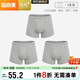宜而爽【商超同款】3條裝100%全棉內褲男士羅紋四角平角大碼寬松短褲