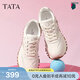 他她（TATA）云朵泡芙厚底慢跑鞋女休閑運動(dòng)鞋女老爹鞋秋WPC06CM4 白/銀（波紋款） 37