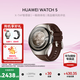 華為Watch5【咨詢(xún)領(lǐng)大額券】智能運動(dòng)健康手表X-TAP智感窗鴻蒙AI手勢操控eSIM獨立通信導航智慧控車(chē) 46mm木星棕（深棕色素皮復合表帶）
