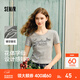 森馬（Semir）短袖T恤女短款字母花邊修身正肩2025夏新款鏤空提花上衣甜美 中花灰00502 M