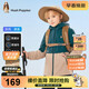 暇步士（Hush Puppies）童裝兒童三防外套秋冬季男女童戶(hù)外加絨風(fēng)衣外套 燕麥卡其 160
