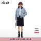 DZZIT【高顏值羽絨】【爆款補單】地素冬燈芯絨撞色牛仔外套女 藍色 S