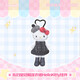 三麗鷗（SANRIO）貴婦皇冠帽黑色連衣裙HelloKitty愛(ài)心扣掛件