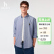 哈吉斯（HAZZYS）男裝 通勤純棉長(cháng)袖襯衫ASCZK1CAI45 藏青色NV XL（180/100A50）