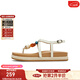 天美意一字帶涼鞋夾趾人字拖平底涼拖時(shí)尚女鞋新款KI015BL5 米白 37