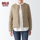 MUJI MUJI 女式 便攜式 無(wú)領(lǐng)羽絨夾克女款輕薄冬季內搭羽絨服BDC31C2A 米色 S （155/80A）