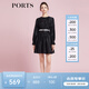 PORTS寶姿商場(chǎng)同款春季新品女裝連衣裙SD8D023PWA003 黑色 M (6)