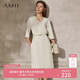 AMII女裝2025極簡(jiǎn)時(shí)尚通勤chic感V領(lǐng)H型連衣裙夏季新款寬松中 淺杏 XS 150/76A
