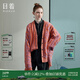 日著(zhù)原創(chuàng  )設計感女裝2025春季新款復古回潮雪尼爾絞花開(kāi)衫撞色馬海毛衣 暮橘 L