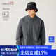 藍岐秋冬戶(hù)外防潑水翻領(lǐng)輕暖中間層帝人OCTA經(jīng)編網(wǎng)布抓絨襯衫男 圓鏡藍 L