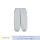 white wheat兒童2025冬季新款不倒絨褲子男女童運動(dòng)寶寶加絨束腳褲 花灰 110