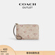 蔻馳（COACH）奧萊女士女包經(jīng)典標志花卉印花角拉鏈腕包手拿包 IM/沙黃色 混合色