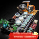 瓷牌茗茶具（cipaiming teaset） 功夫茶具套裝整套家用流水茶盤(pán)陶瓷茶壺茶杯茶具會(huì )客茶臺 哥窯竹韻茶具套裝+4合1流水茶盤(pán)