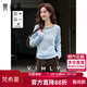 梵希蔓（vimly）圓領(lǐng)針織衫女秋冬季新款寬松顯瘦氣質(zhì)打底衫上衣 靜謐藍 L